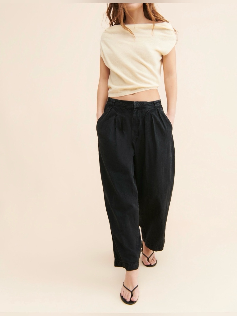ASTR the Label-Devin One-Shoulder Knit Top in Cream - Picture 2 of 7